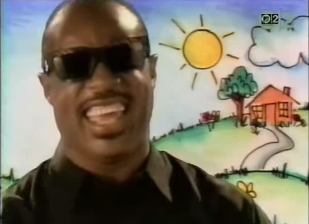 Stevie Wonder sings in a recycling video from the early 1990s