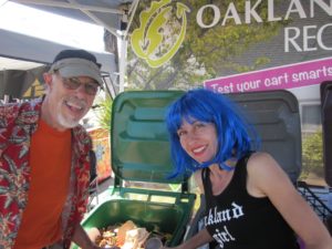 Darrell and Stef and the Oakland Recycles booth
