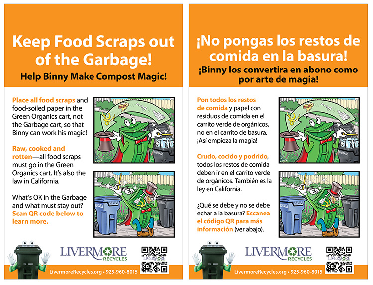 oops tag with comic - keep food scraps out of garbage